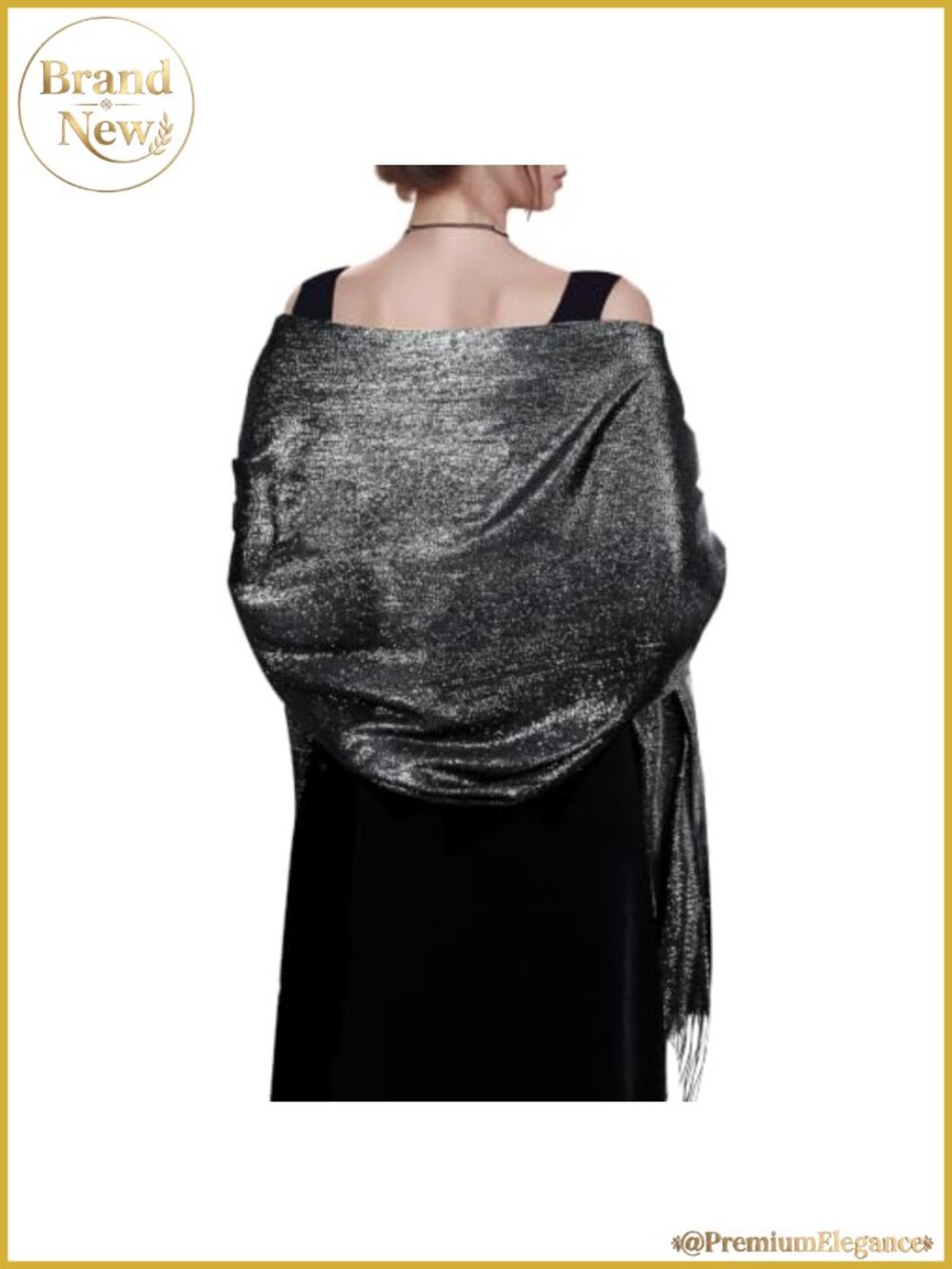 Glitter Pashmina Shawl Wrap Evening Dress Scarf 100% Polyester